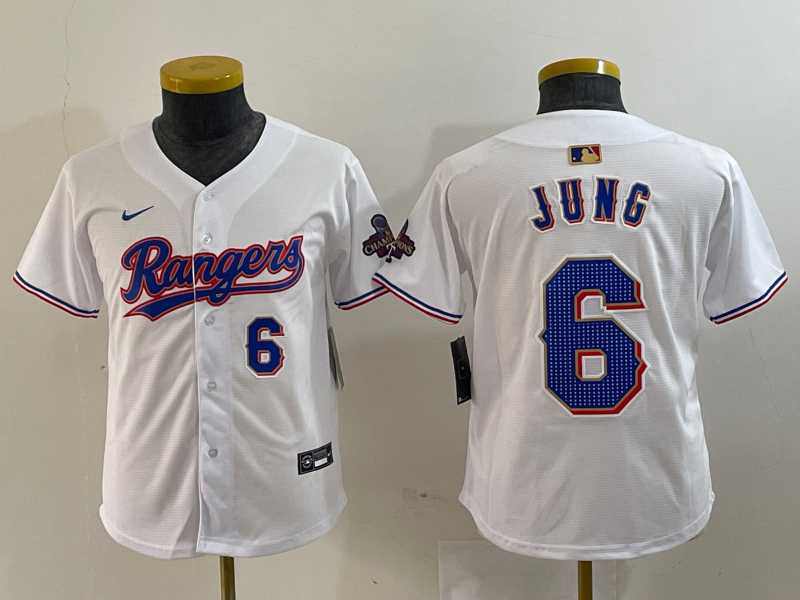 Youth Texas Rangers #6 Josh Jung Number White 2024 Gold Collection Limited Cool Base Jerseys,We sell and wholesale Youth Texas Rangers #6 Josh Jung Number White 2024 Gold Collection Limited Cool Base Jerseys on line form chian!